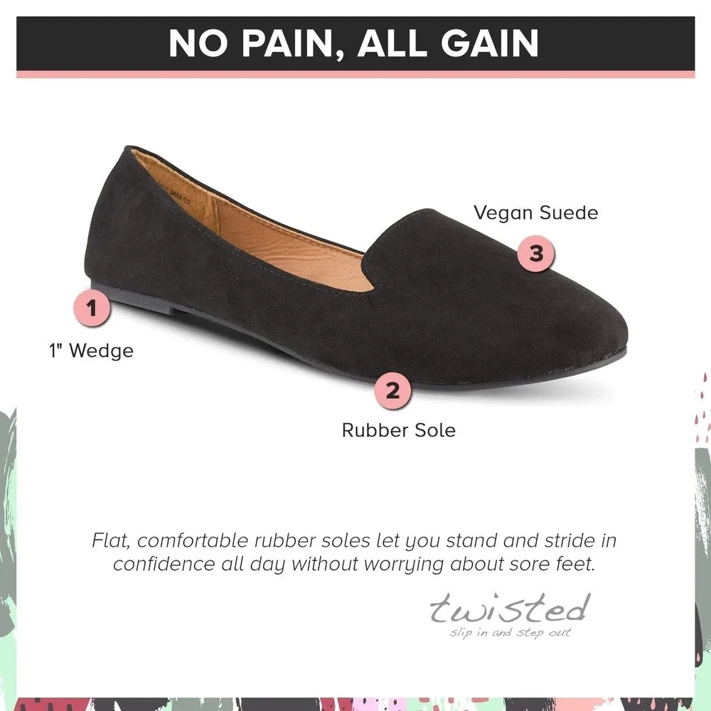 Women's Sara Vegan Suede Ballet‎ Flats by Twisted Black Size 11 New With Tags